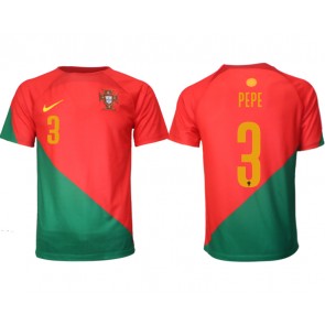 Portugal Pepe #3 Replica Home Stadium Shirt World Cup 2022 Short Sleeve